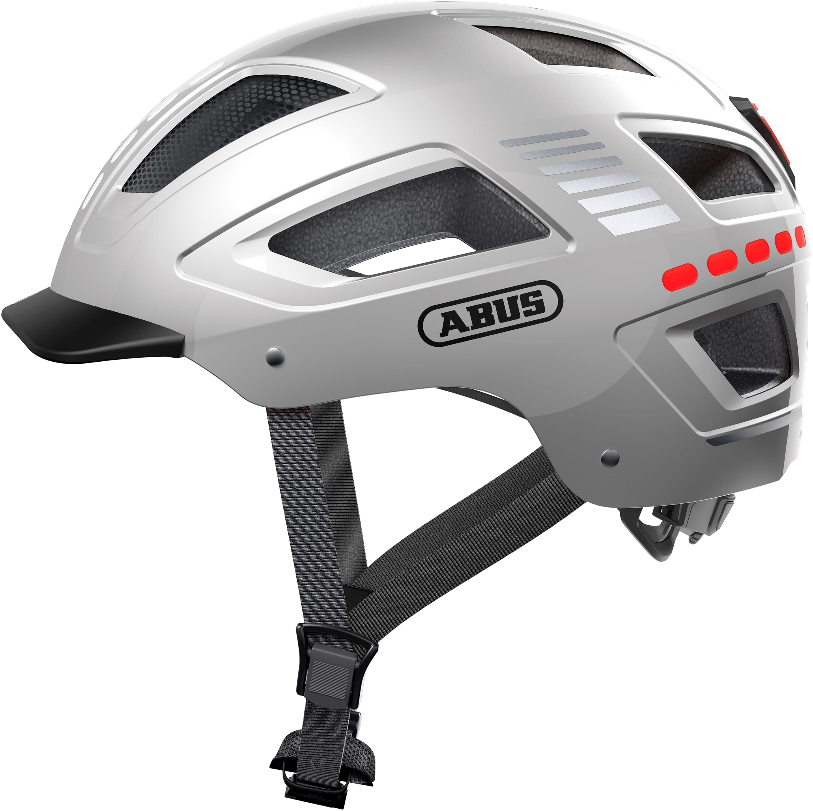Abus Helm Hyban 2.0 LED signaal zilver M 52-58cm