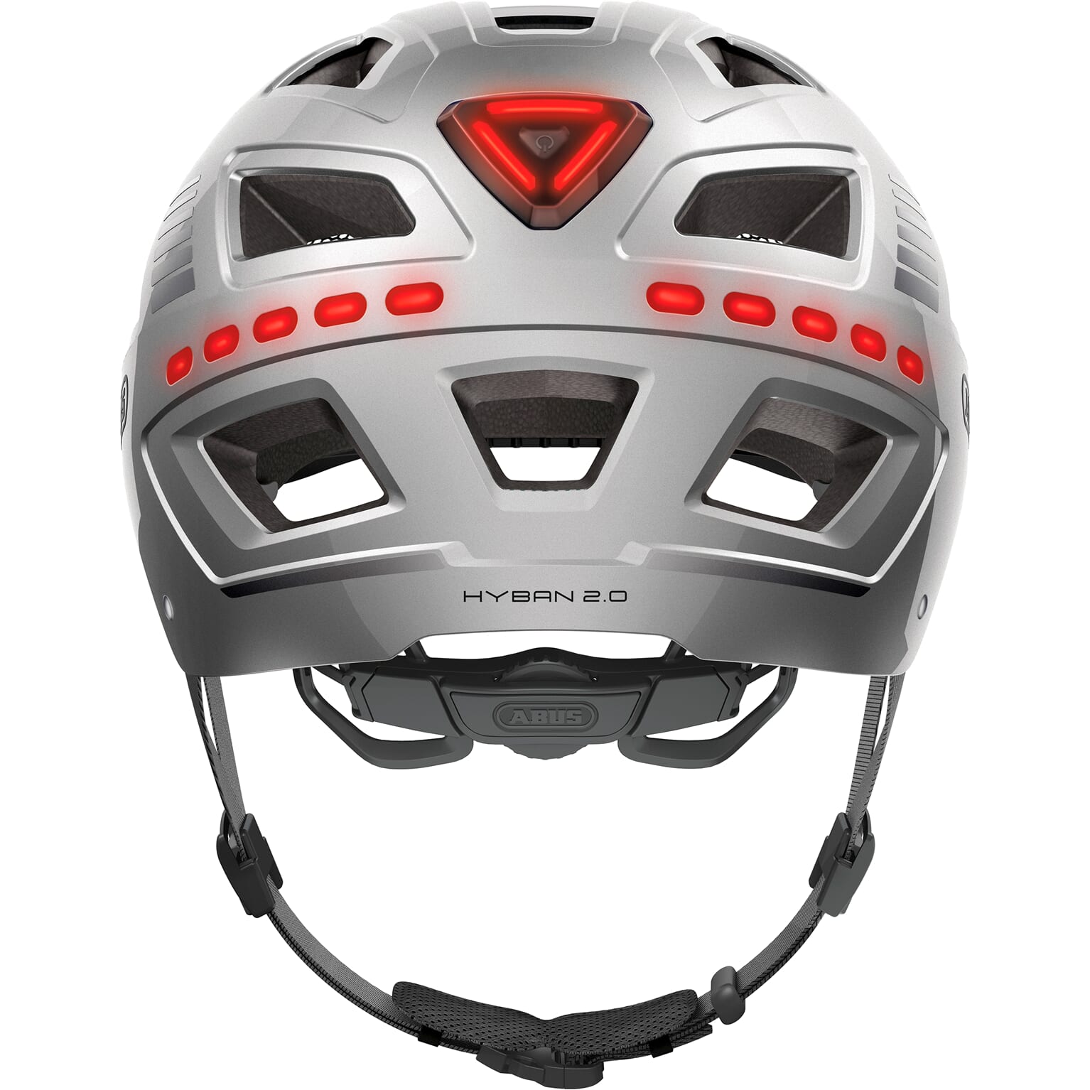 Abus Helm Hyban 2.0 LED signaal zilver L 56-61cm