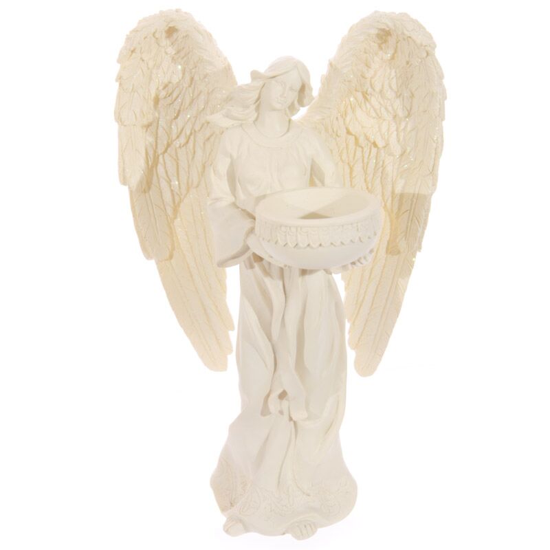 Engel waxinelichthouder - staand 23cm