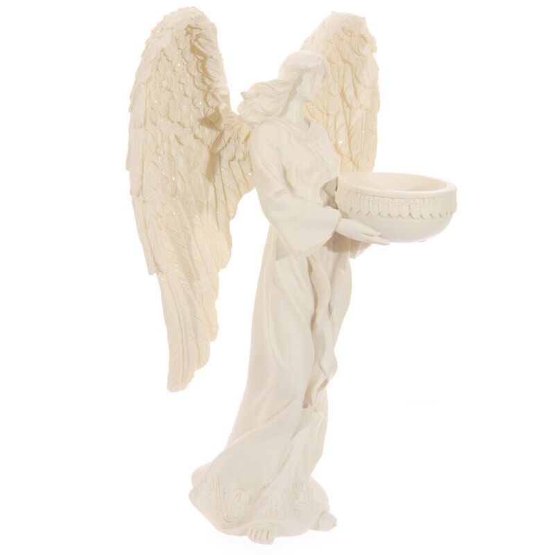 Engel waxinelichthouder - staand 23cm