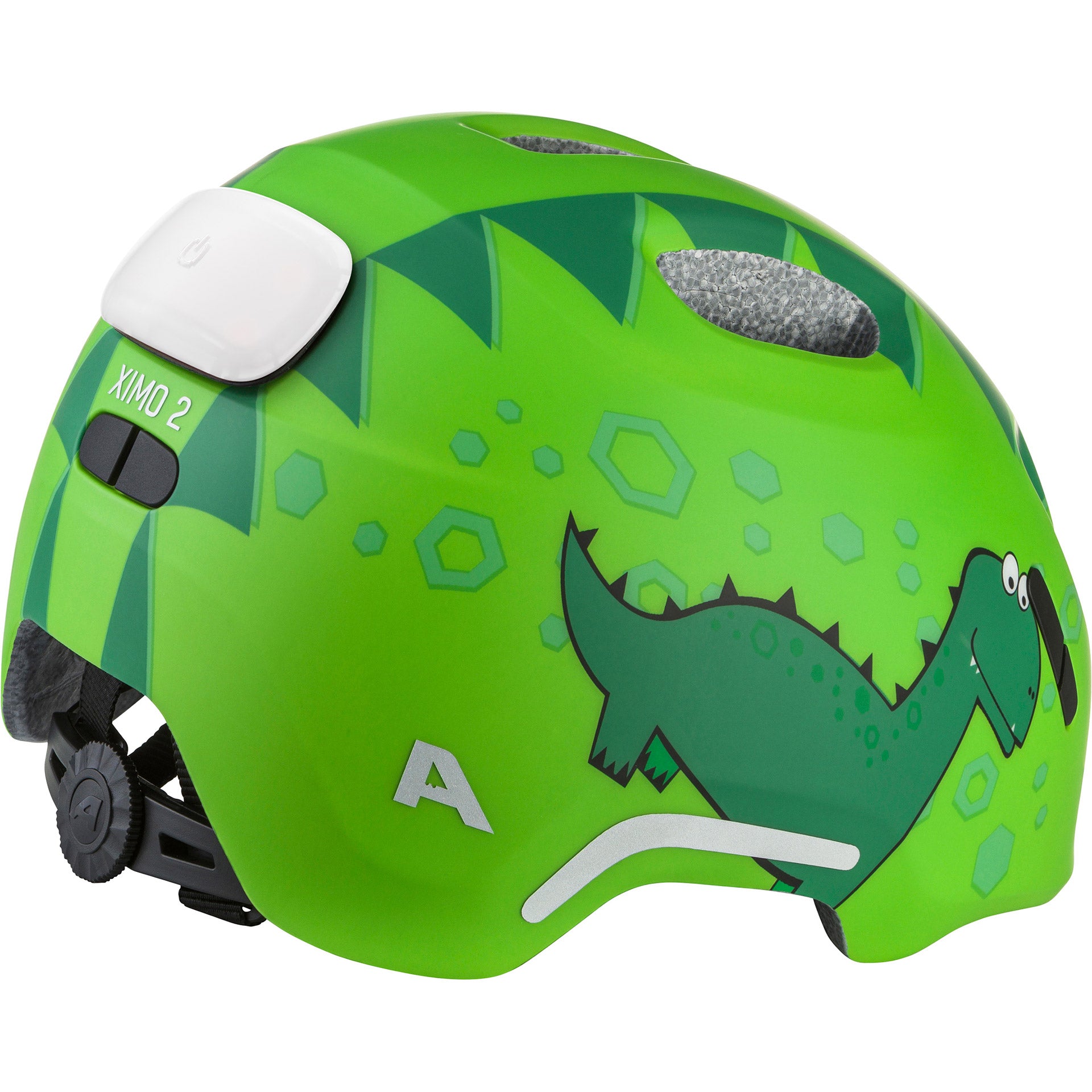 Alpina sports kinderhelm ximo 2 flash green dino 49-54 mat