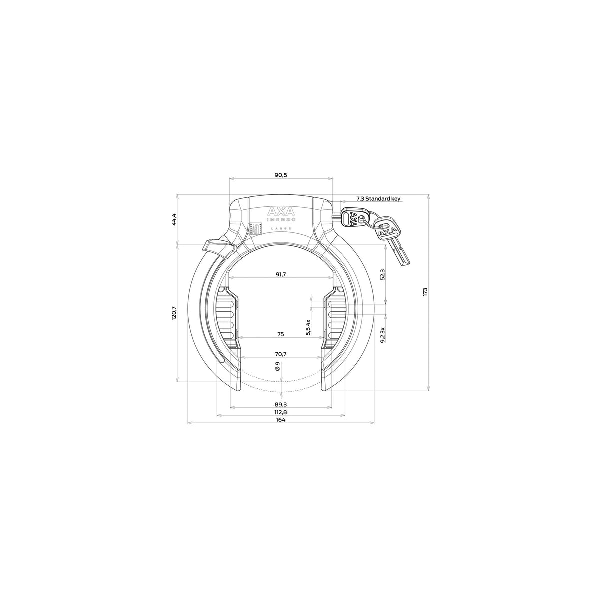 AXA Ringslot Imenso Large Black BULK