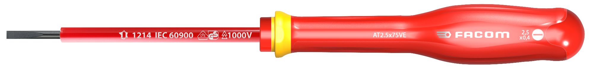 Facom schroevendraaier protwist sleuf 2x75 geïsoleerd 1000v - at2x75ve - at2x75ve