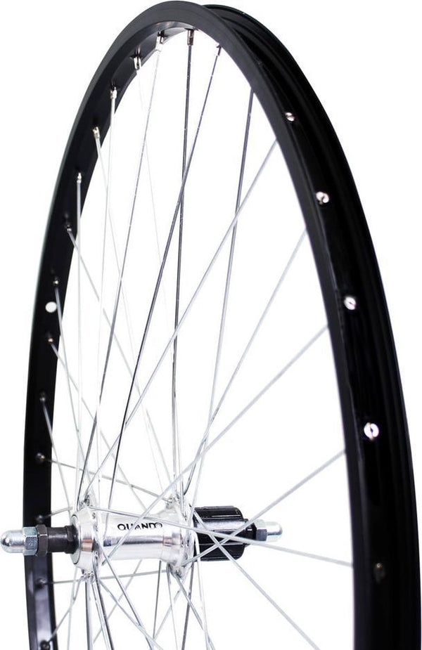 Roland achterwiel 28 vast cass 7v alu as26 zwart zink spk