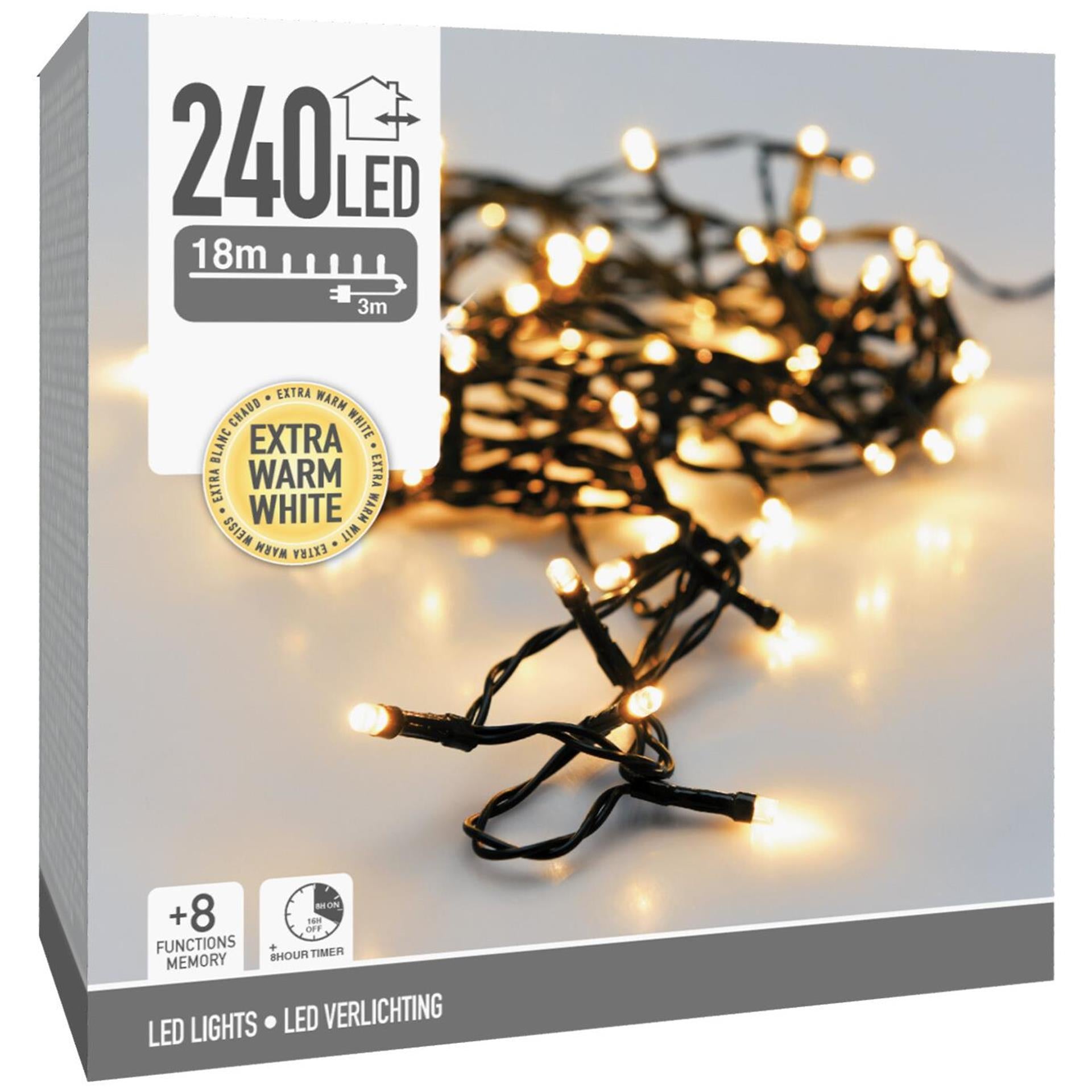 Kerstverlichting 240led extra warm wit