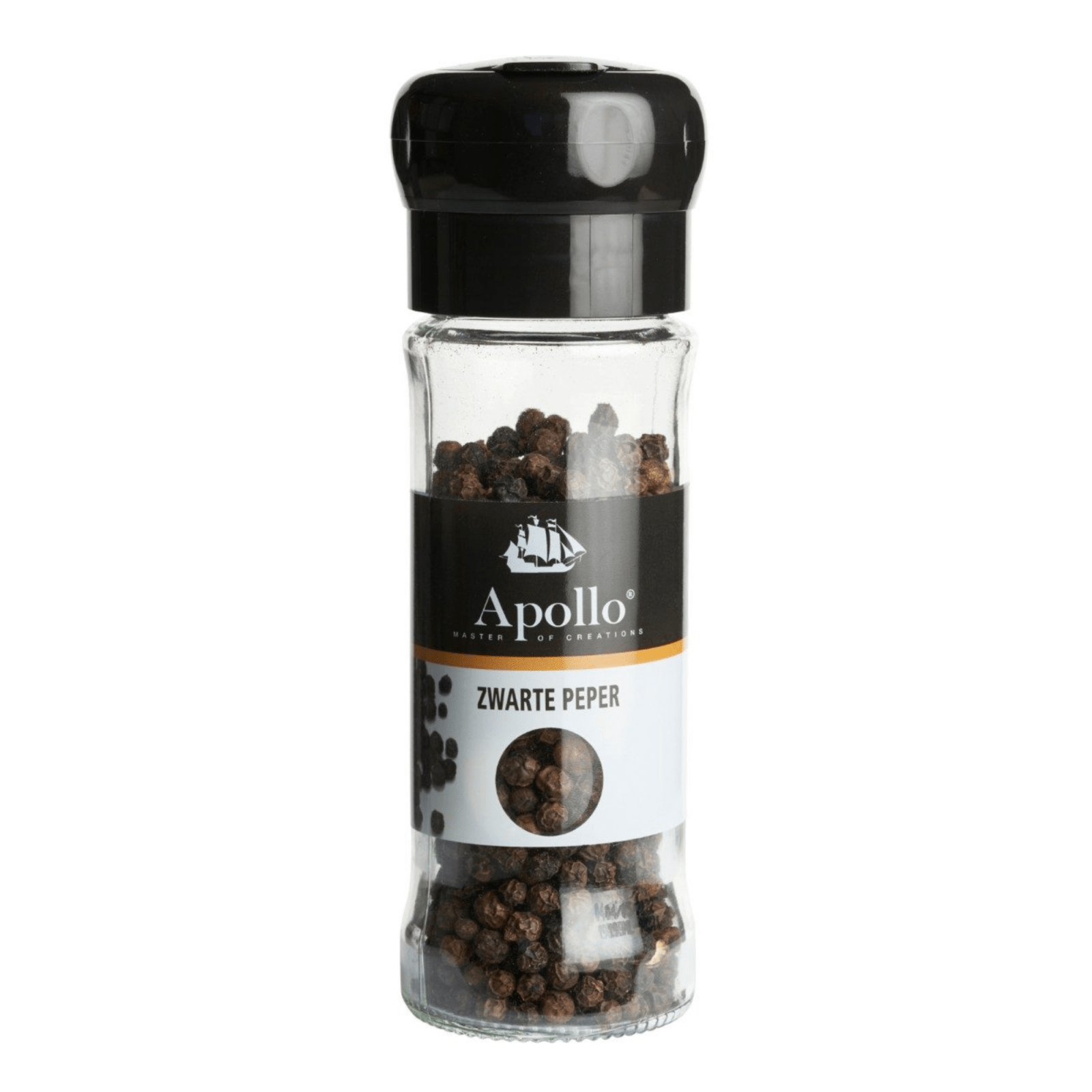 Apollo zwarte peper heel strooimolen (6x 45gr)