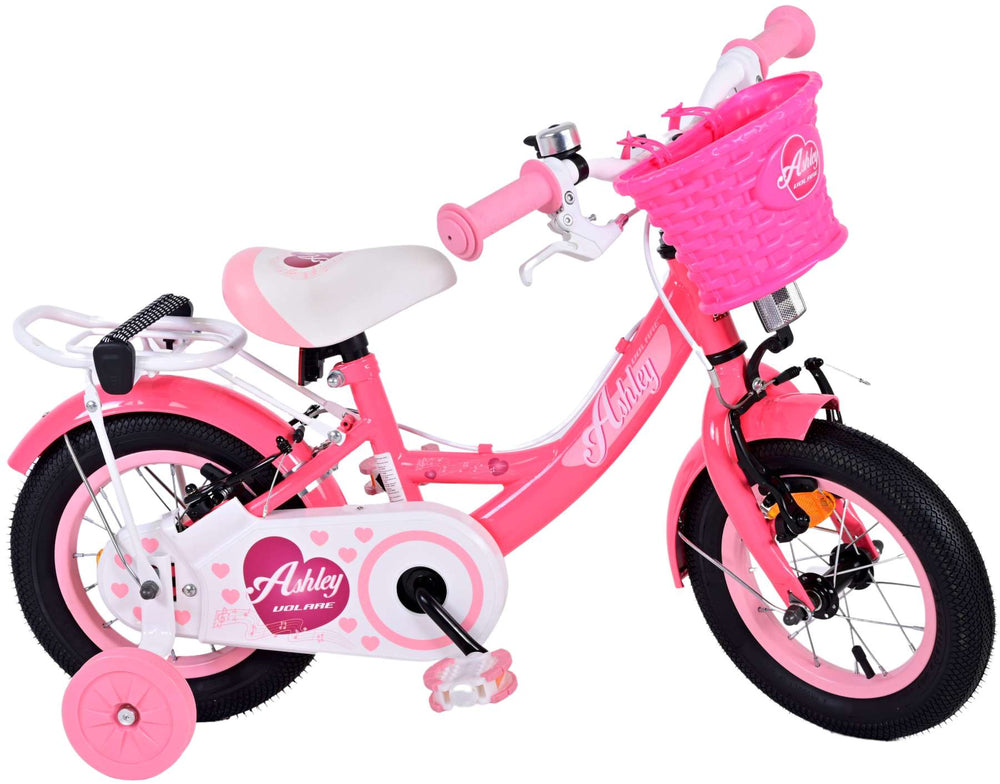 Volare Ashley Kinderfiets Meisjes 12 inch Roze Rood Twee handremmen