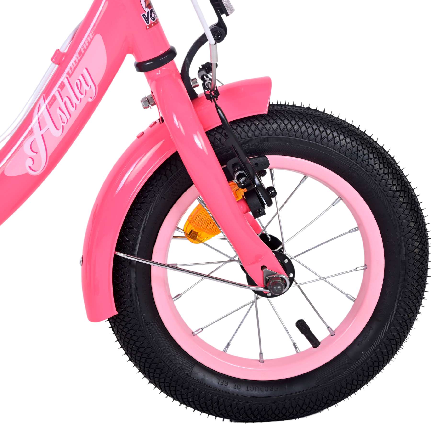 Volare Ashley Kinderfiets - Meisjes - 12 inch - Roze Rood - Twee handremmen