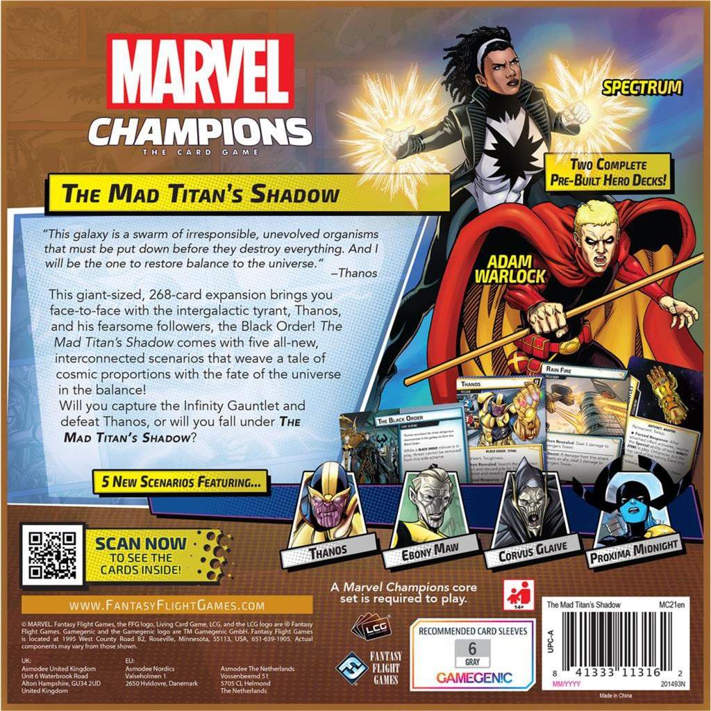 Asmodee Champions the Mad Titan's shadow expansio