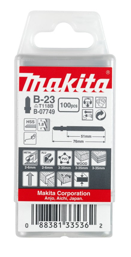 Makita accessoires decoupeerzaagblad b23 - t118b | 100 stuks - b-07749