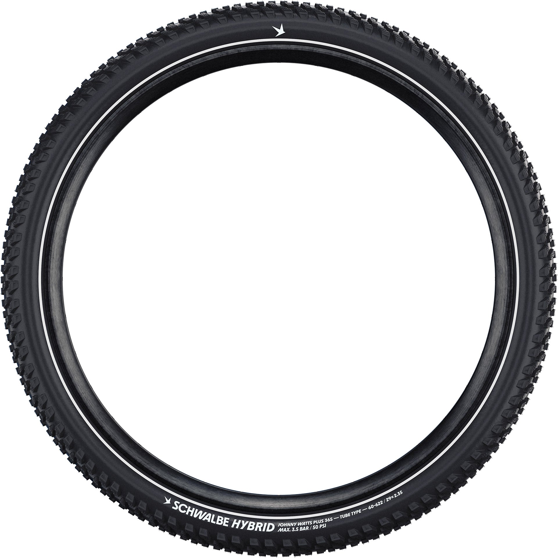 Schwalbe vouwband johnny watts plus hybrid 365 60-584 +r zwart