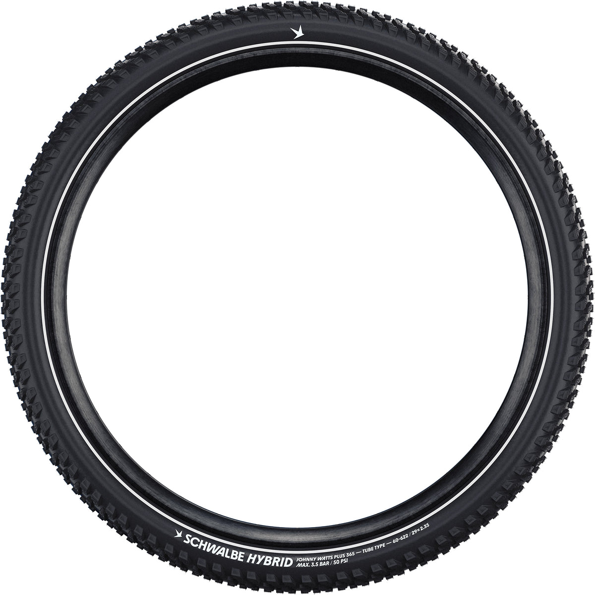 Schwalbe vouwband johnny watts plus hybrid 365 60-584 +r zwart
