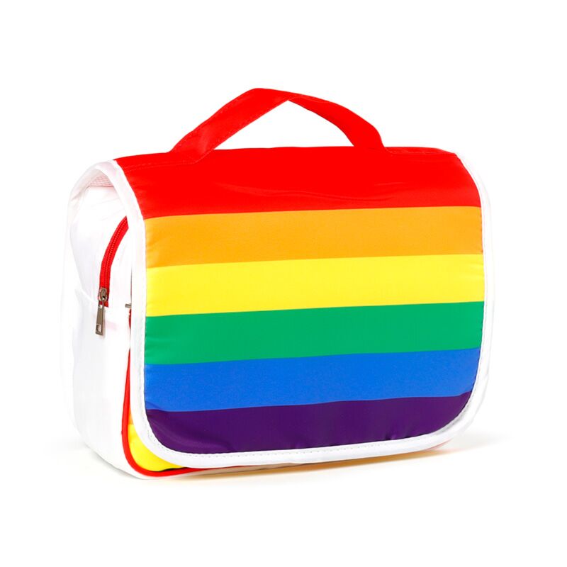 Ergens regenboog hangende toilettasjes