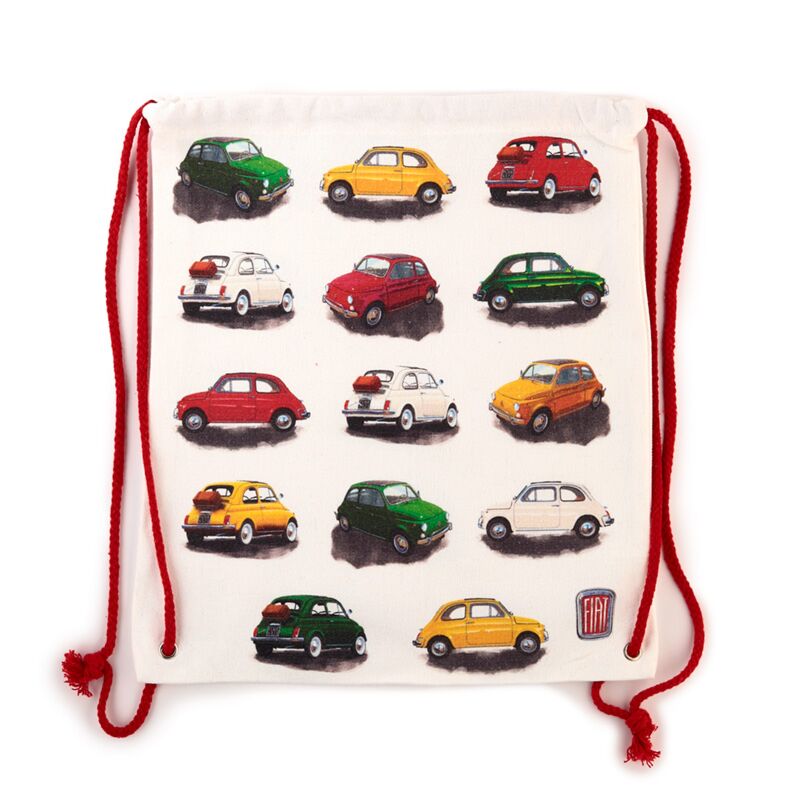 Fiat 500 repeat canvas trekkoord rugtas