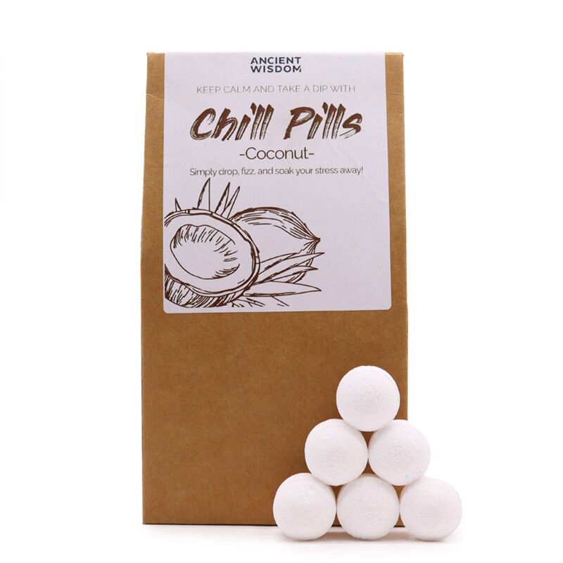 Kokosnoot badbruisballen fizz chill pil geschenkdoos
