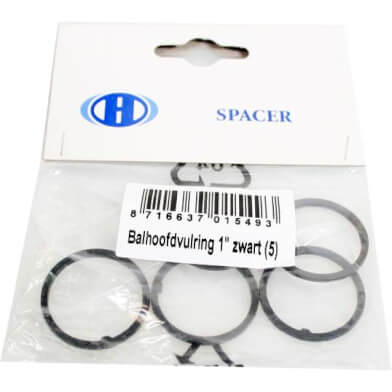 Hzb balhoofdvulring 1 inch 22,2 mm zwart 5 stuks 6500061