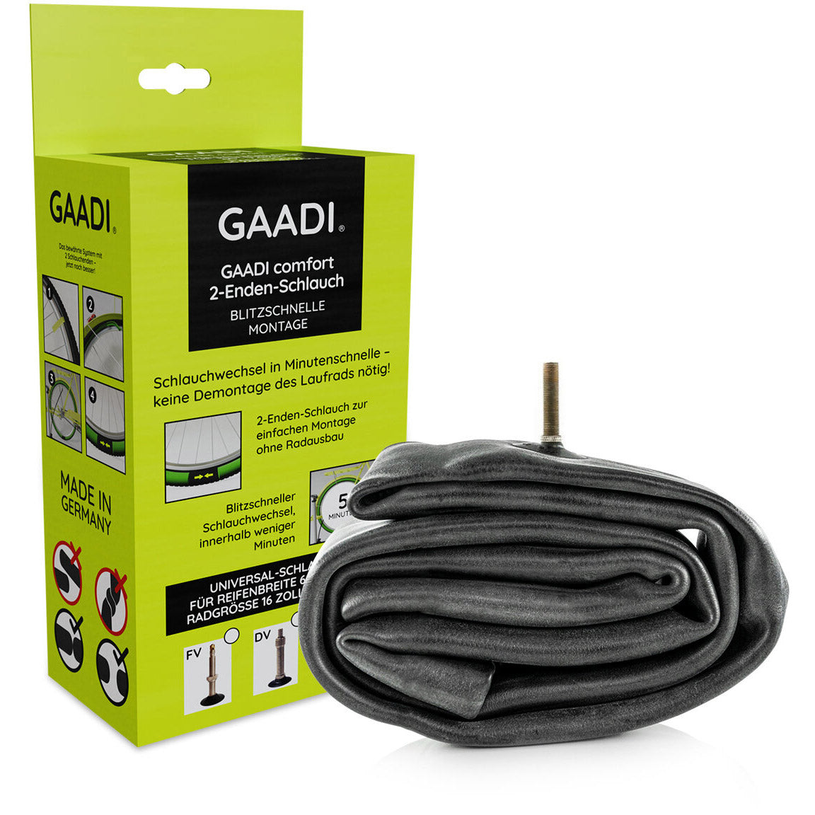 Gaadi open binnenband 16-29 av 40mm 60-74mm