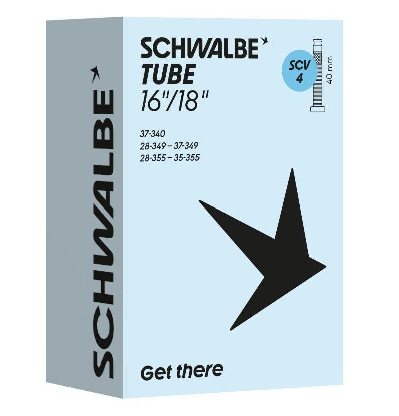 Schwalbe binnenband scv4 16 18 inch 28 37-340 355 clik valve 40mm