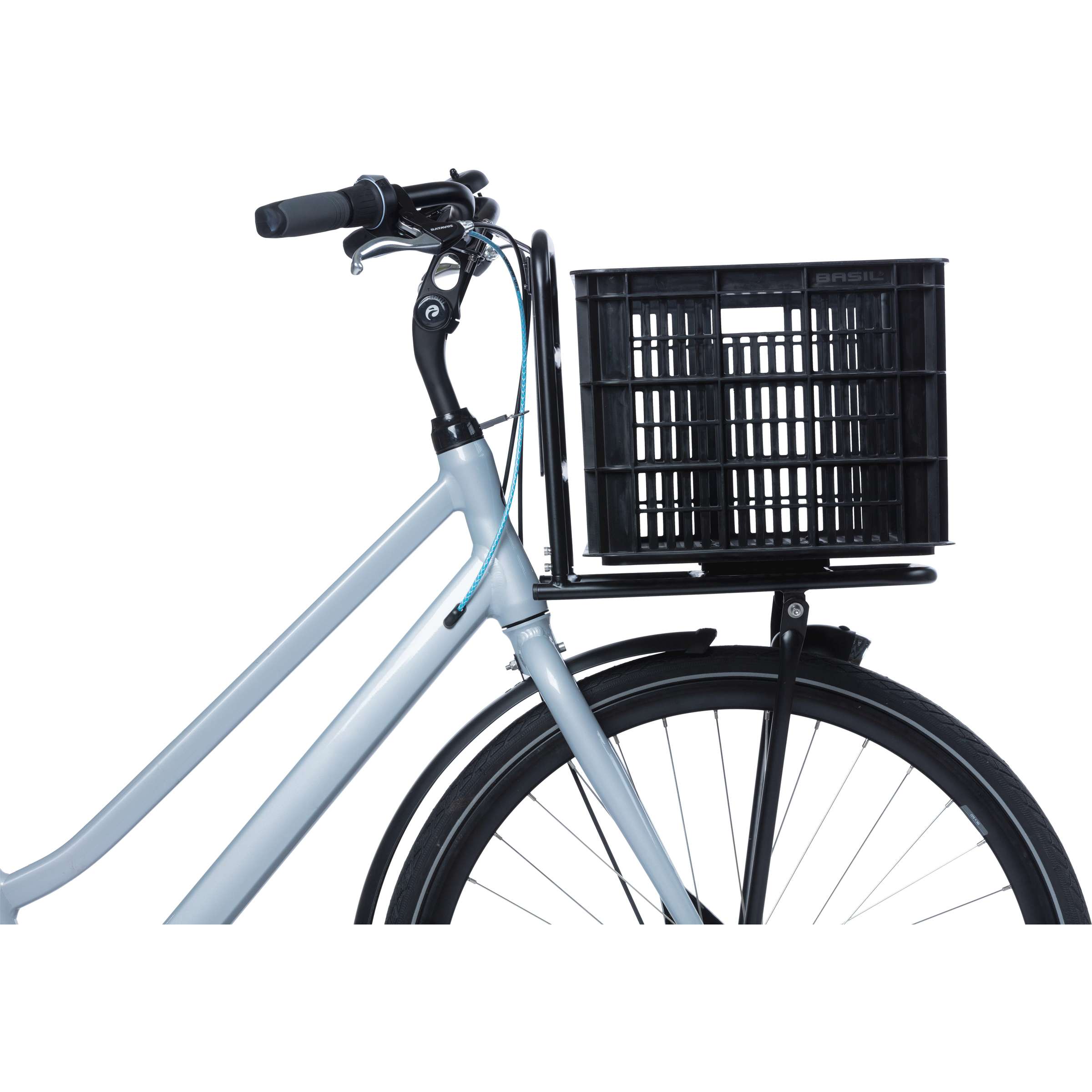 Basil fietskrat l gerecycled kuntstof mik 40 liter - zwart
