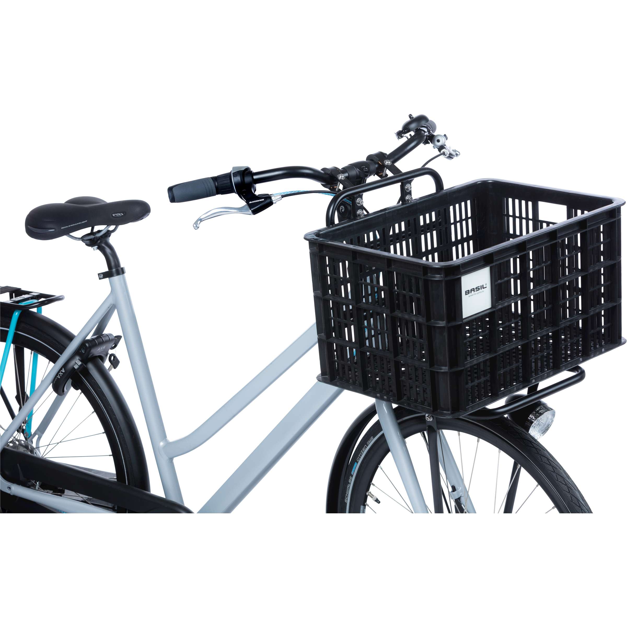 Basil fietskrat l gerecycled kuntstof mik 40 liter - zwart