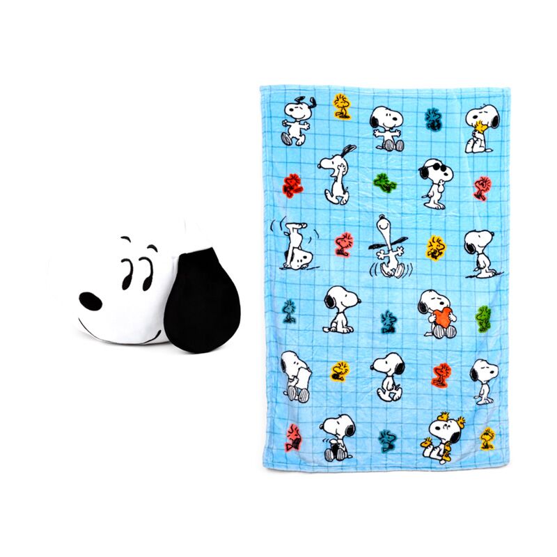 Union blankeazzz peanuts snoopy woodstock 2-in-1 knuffel reisdeken