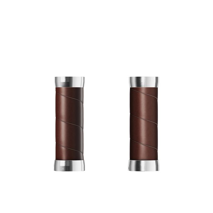 Brooks slender leather grips (100+100mm) - antic brown