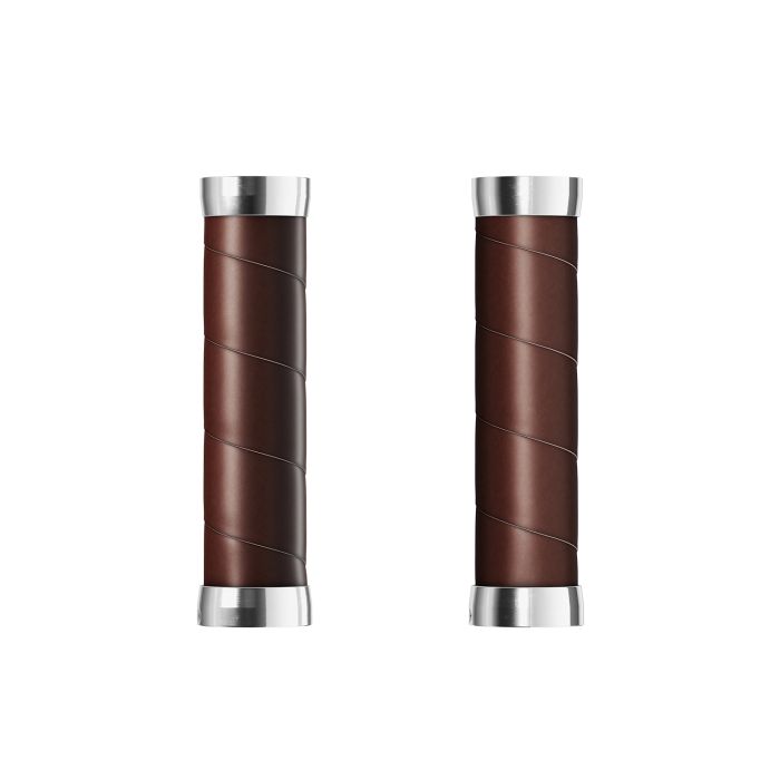 Brooks slender leather grips (130+130mm) - antic brown