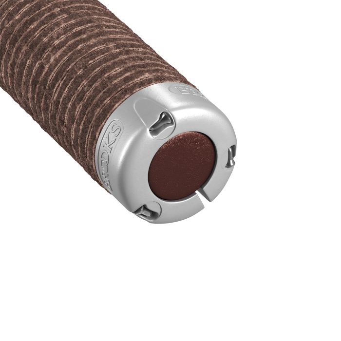 Brooks plump leather grips (130+130mm) - antic brown
