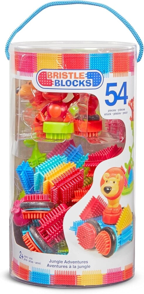 Borstelblokken jungle emmer met 54 stuks