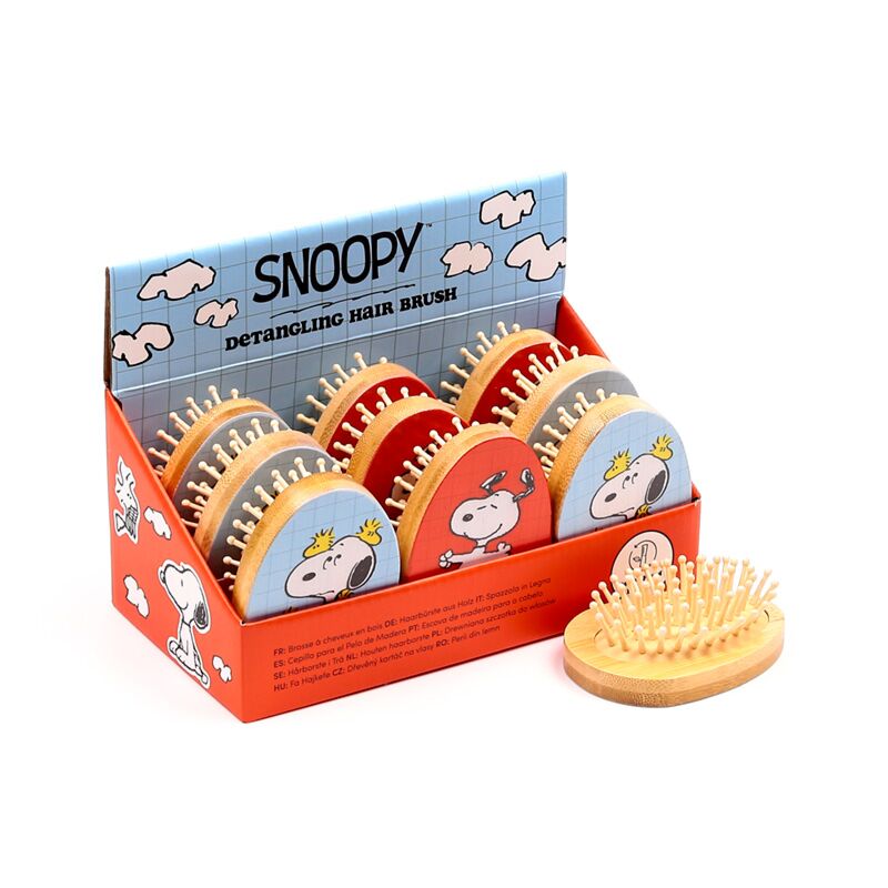 Union peanuts snoopy woodstock bamboe haarborstel