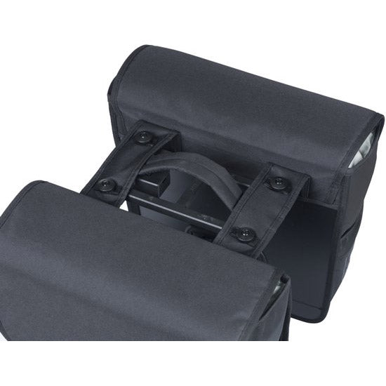 Basil dubbele fietstas go mik 32 liter - zwart