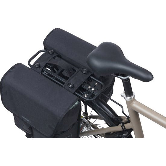 Basil dubbele fietstas go mik 32 liter - zwart