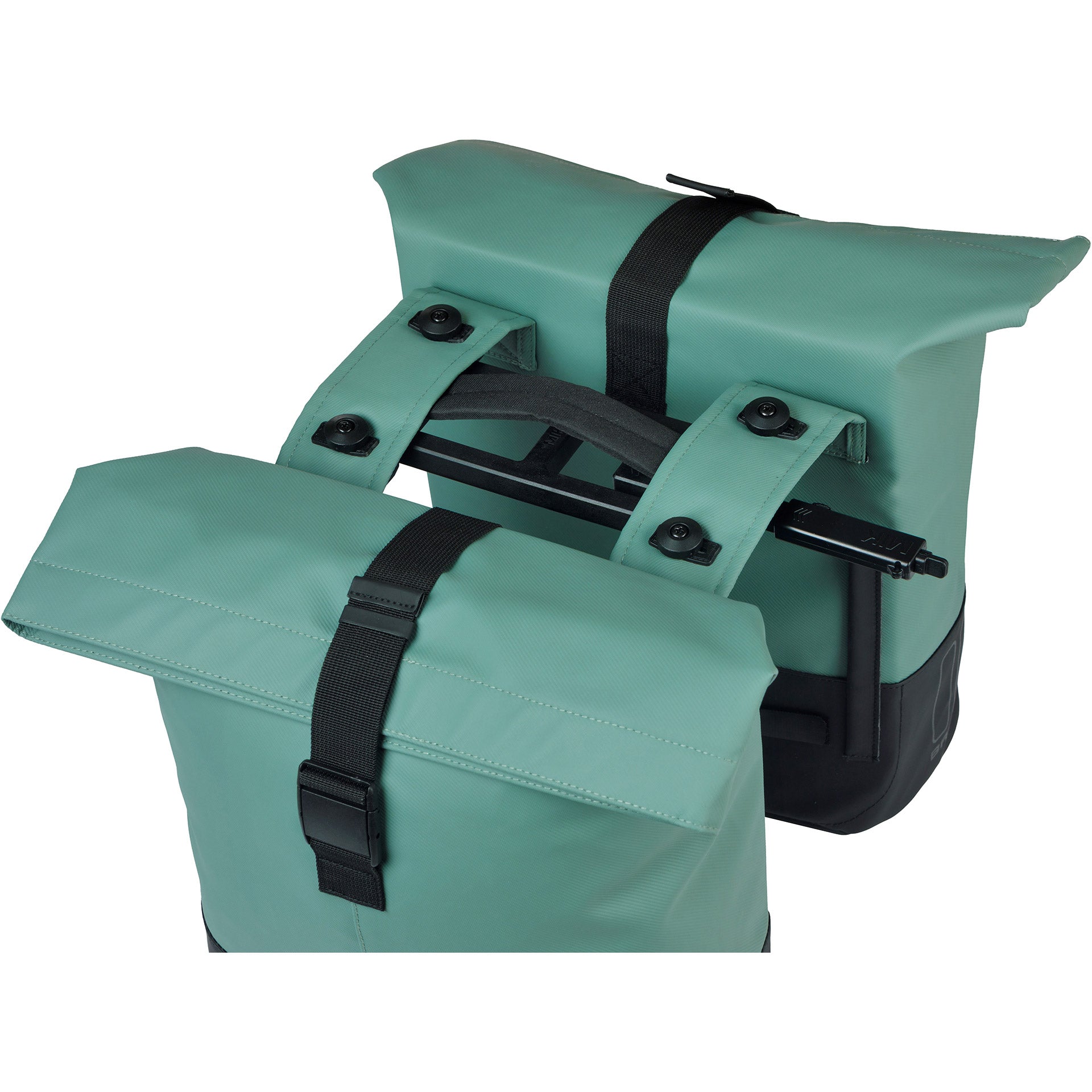Basil b.v. dubbele fietstas cove mik 28-32l 14 x 29 x 36 cm - groen zwart