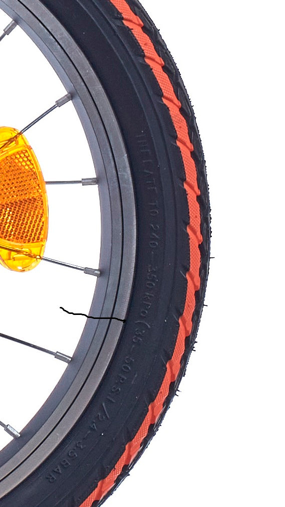 Deli buitenband sa-206 16 x 1.75 zw oranje streep