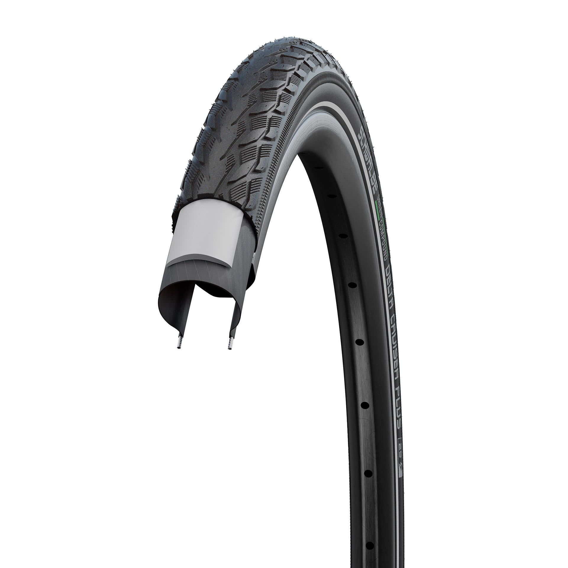 Schwalbe deltacruiser plus 28x15 8x13 8 37-622 28x1.40 zwart reflex
