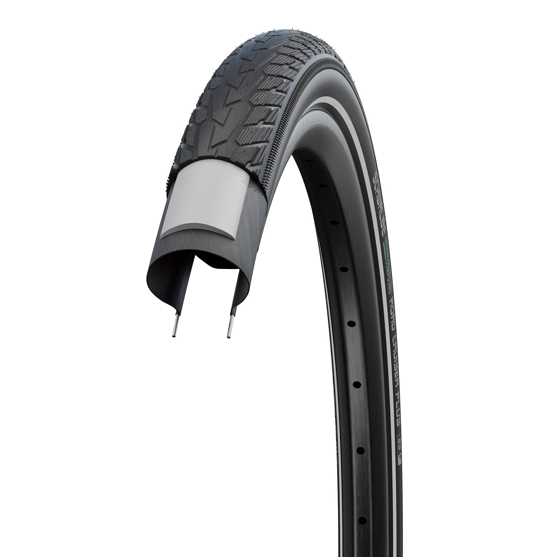 Pneu Schwalbe Road Cruiser Plus PunctureGuard 28 x1.75 47-622 - noir avec reflet