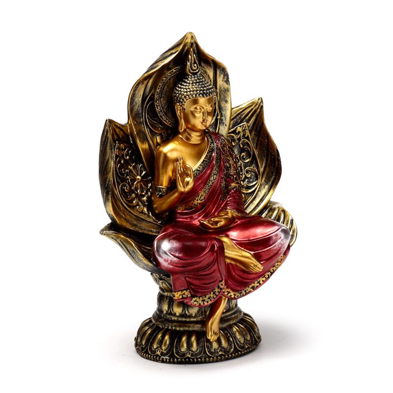 Rood goud thaise boeddha zittende lotus