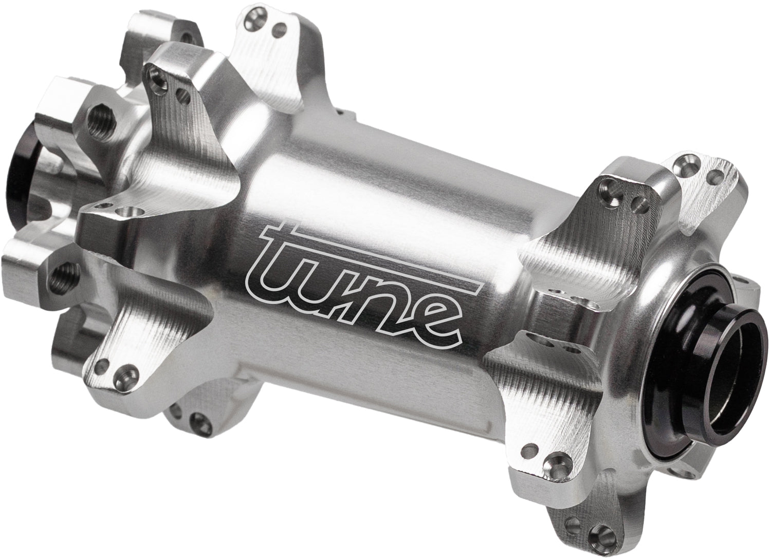 Tune nano boost 6b 6-hole mtb 24h front hub silver with standard bearing