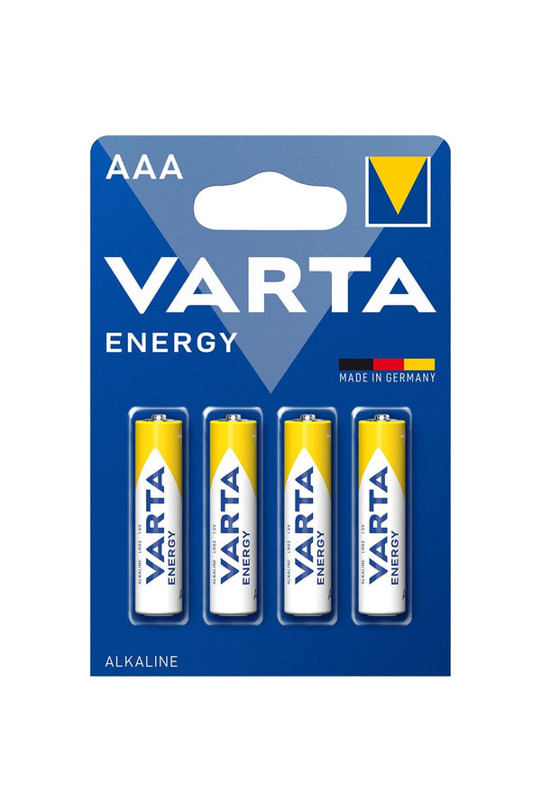 Piles alcalines Varta Energy AAA blister par 4. (emballage suspendu)