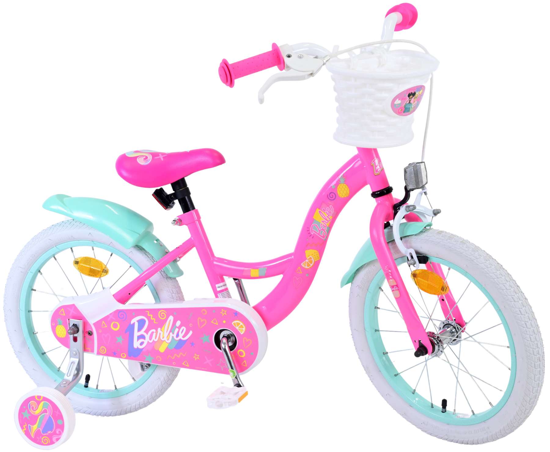 Barbie kinderfiets - meisjes - 16 inch - roze - twee handremmen
