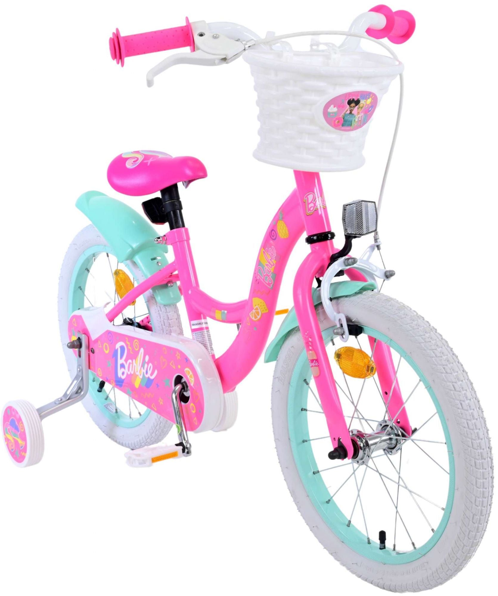 Barbie kinderfiets - meisjes - 16 inch - roze - twee handremmen