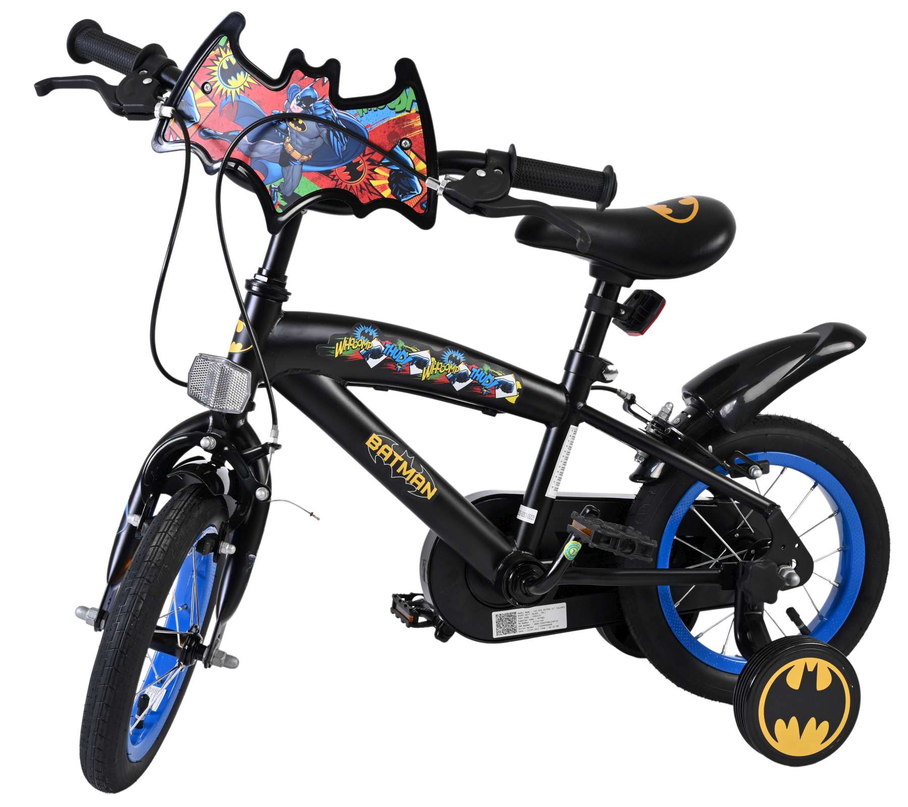Batman kinderfiets - jongens - 12 inch - zwart - twee handremmen