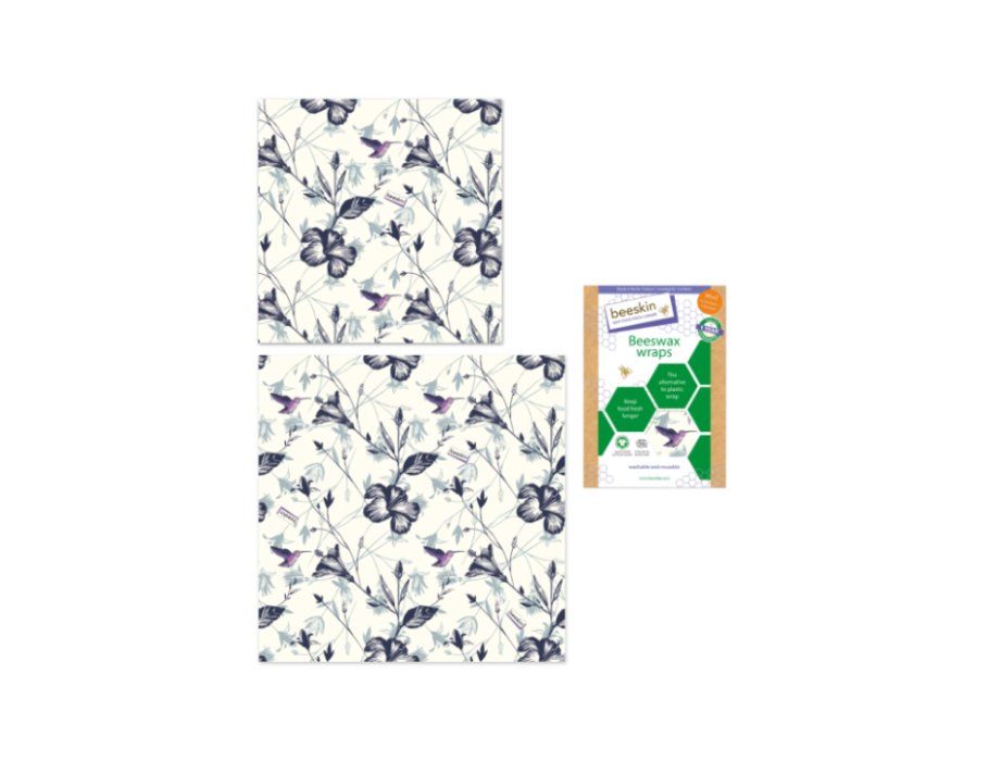 Beeskin bijenwasdoeken set - medium en large - kolibrie