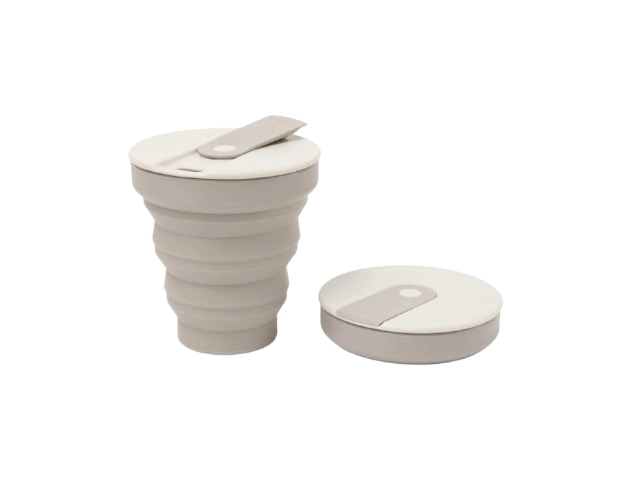 Beewise opvouwbare siliconen reisbeker - lichtgrijs - 355ml