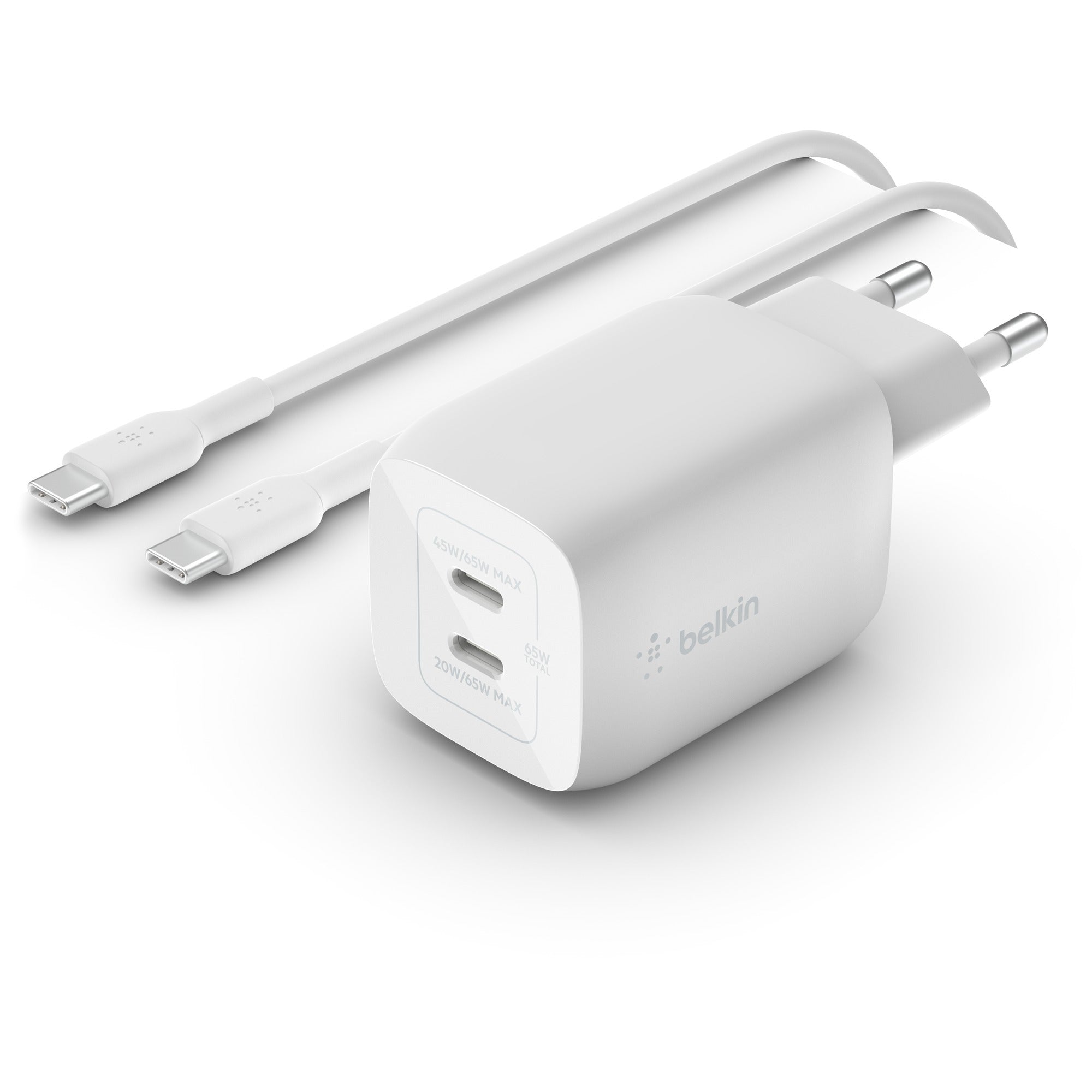 Belkin Belkin BoostCharge 2-poorts USB-C GaN-wandlader met P