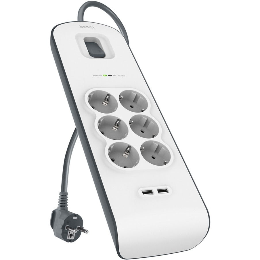 Belkin Belkin Spanningsbeveiliger met 6 stopcontacten en 2 USB-p