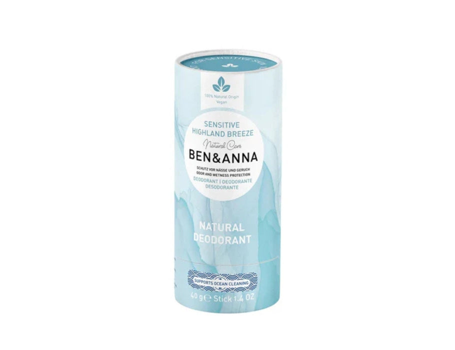 Ben anna deodorant in papiertube - sensitive - highland breeze - 40 gram