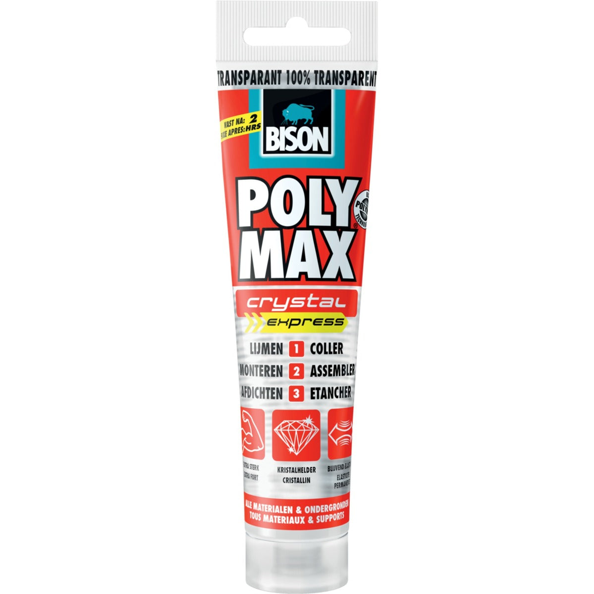 Bison Poly Max Crystal Express hangbuis 115 g transparant