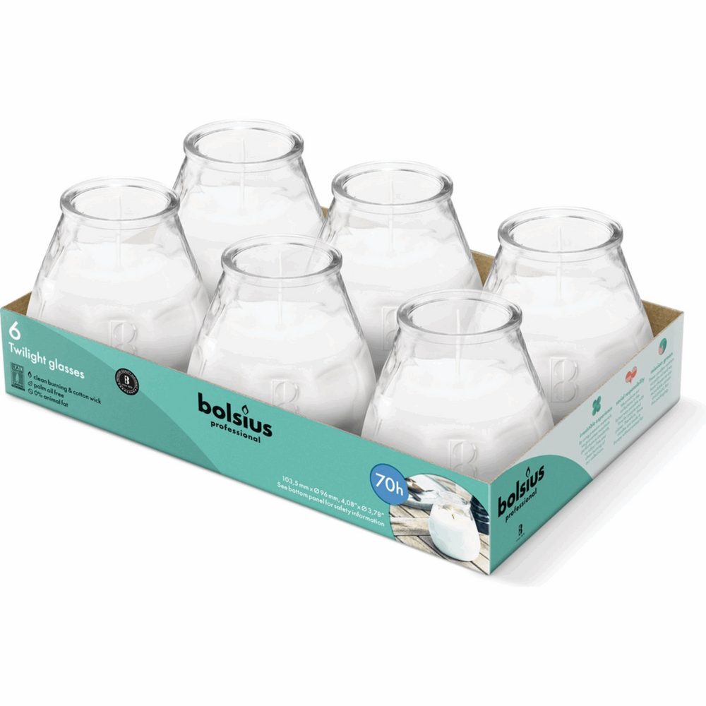 Bolsius professional twilight transparant ø99x104 mm 70 uur (6 stuks)