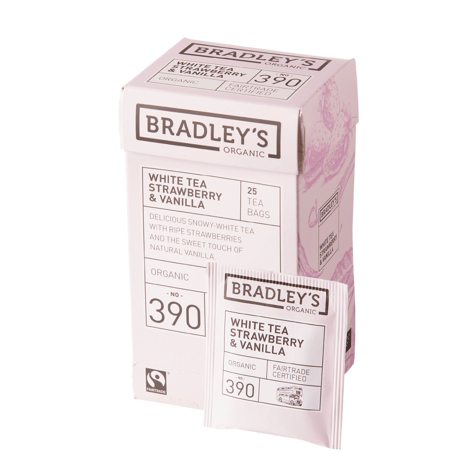 Bradley's organic white tea strawberry vanilla n.390 (4x25 stuks)
